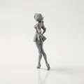 Mô hình 3D Figure Quý cô mặc váy ngắn thanh lịch (STL) - Thumbnail 4