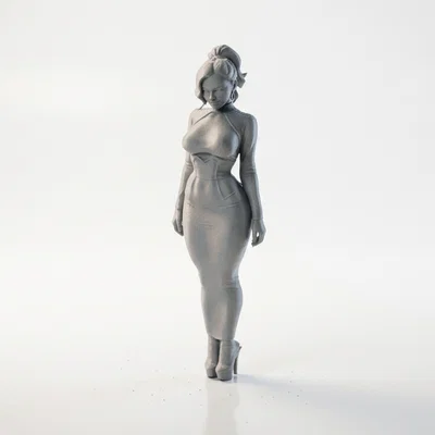 Mô Hình Figurine Thiếu Nữ Váy Dài In 3D Đầy Thanh Lịch