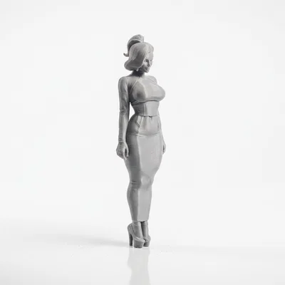 Mô Hình Figurine Thiếu Nữ Váy Dài In 3D Đầy Thanh Lịch