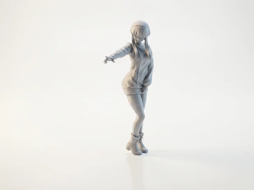Mô hình 3D tượng cô gái mặc áo len thanh lịch - Image 1