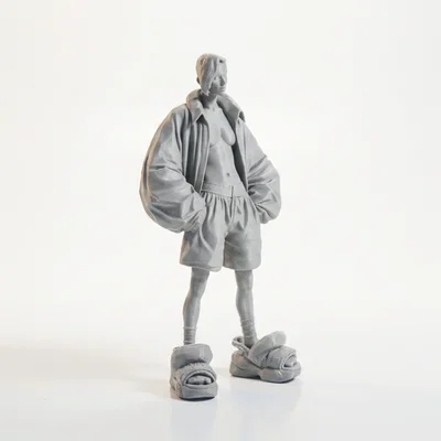 Tượng Nữ Thời Trang Oversized - Mô Hình In 3D Sành Điệu