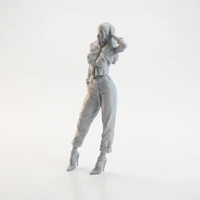 Mô hình tượng nữ mặc quần Jeans phong cách hiện đại (STL)