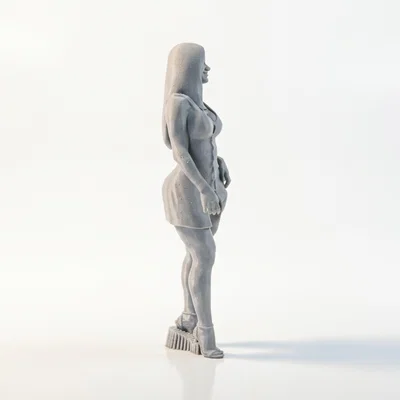 Mô hình tượng thiếu nữ vén váy tinh tế - File in 3D nghệ thuật