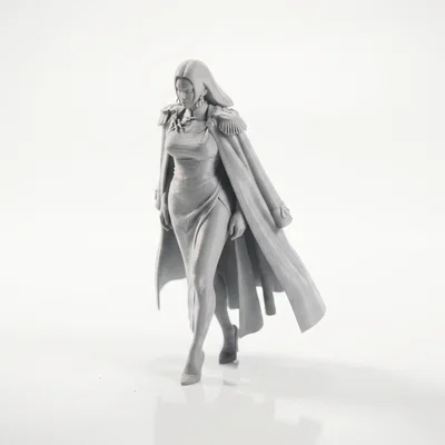 Mô hình tượng cô gái mặc áo khoác dài sang trọng in 3D