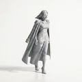 Mô hình tượng cô gái mặc áo khoác dài sang trọng in 3D - Thumbnail 2