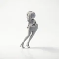 Mô hình tượng cô gái ngoái nhìn - Tượng nữ 3D để bàn tinh tế - Thumbnail 4