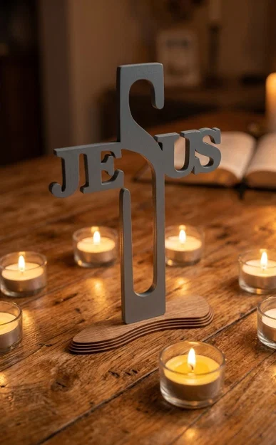 Mô hình trang trí để bàn chữ Jesus độc đáo - File in 3D - Image 11