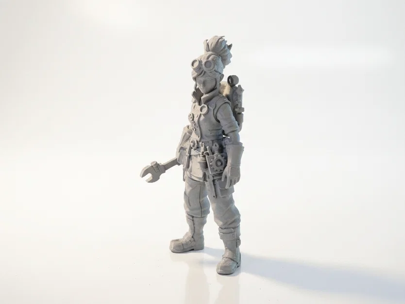 Mô hình nữ thợ máy 3D (Lady Mechanic Figurine) - File STL in 3D - Image 1