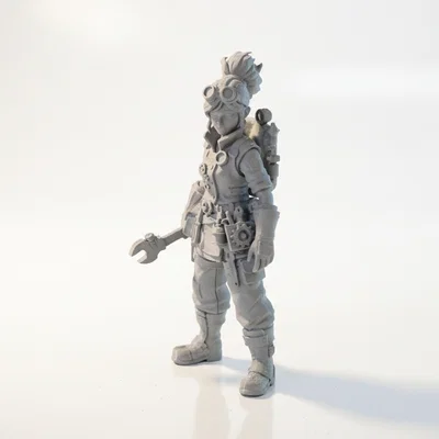 Mô hình nữ thợ máy 3D (Lady Mechanic Figurine) - File STL in 3D