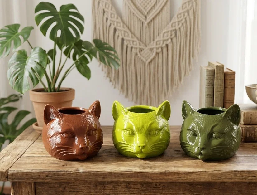 Chậu cây hình đầu mèo in 3D độc đáo - Image 2