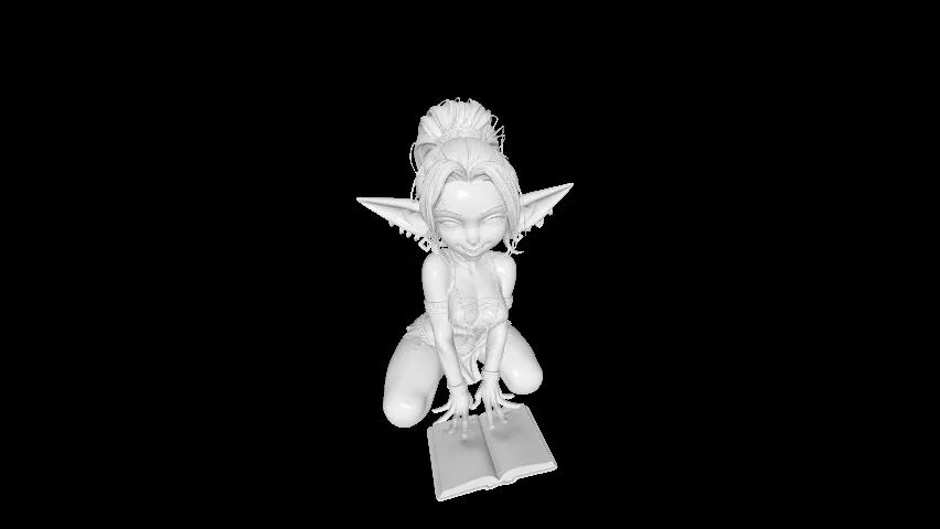 Mô hình 3D Female Gobelin đọc sách đầy huyền bí - Image 1