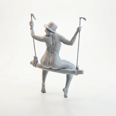 Mô hình 3D quý cô trên xích đu - Tượng trang trí in 3D