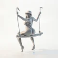 Mô hình 3D quý cô trên xích đu - Tượng trang trí in 3D - Thumbnail 2