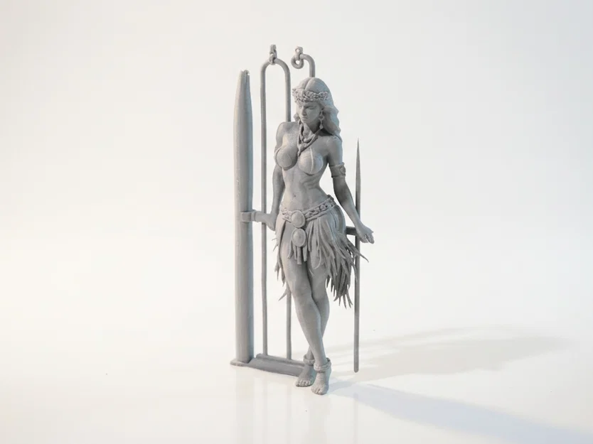 Mô hình 3D tượng cô gái với dáng vẻ thanh lịch, duyên dáng - Image 1