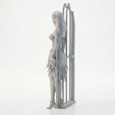 Mô hình 3D tượng cô gái với dáng vẻ thanh lịch, duyên dáng