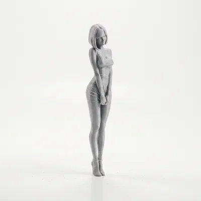 Mô hình 3D quý cô váy bay duyên dáng