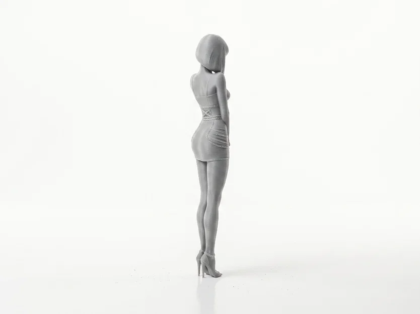 Mô hình 3D quý cô váy bay duyên dáng - Image 3