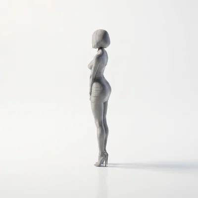 Mô hình 3D quý cô váy bay duyên dáng
