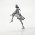 Mô hình 3D Tượng Nữ Nghệ Thuật Dáng Đứng Co Chân In 3D - Thumbnail 1