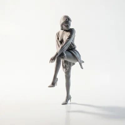 Mô hình 3D Tượng Nữ Nghệ Thuật Dáng Đứng Co Chân In 3D