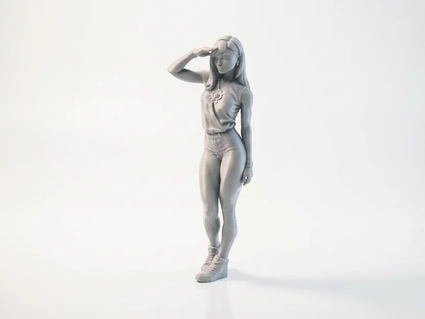 Mô hình 3D tượng nữ nhân vật chào kiểu Lady Salute - Image 1