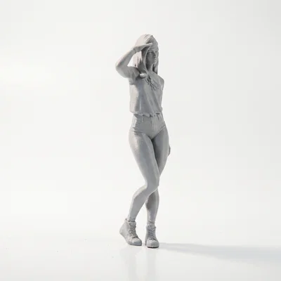 Mô hình 3D tượng nữ nhân vật chào kiểu Lady Salute