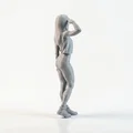 Mô hình 3D tượng nữ nhân vật chào kiểu Lady Salute - Thumbnail 3