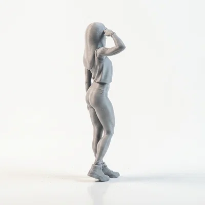 Mô hình 3D tượng nữ nhân vật chào kiểu Lady Salute