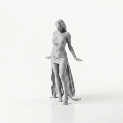 Mô Hình Tượng Nữ Mặc Váy Quyến Rũ - File In 3D
