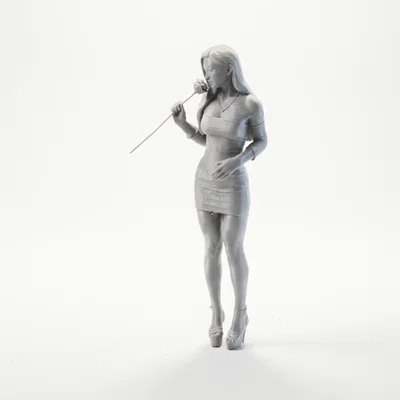 Mô hình 3D Nữ ca sĩ sang trọng - Tượng nghệ thuật in 3D