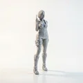 Mô hình tượng nữ quý cô hút thuốc 3D - Lady Smoking Cigarette - Thumbnail 2