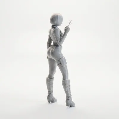 Mô hình tượng nữ quý cô hút thuốc 3D - Lady Smoking Cigarette