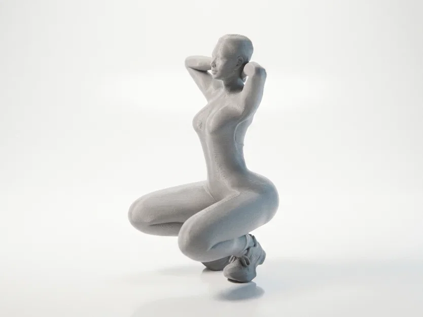 Tượng Nữ Giới Tư Thế Ngồi Xổm - Mẫu In 3D Độc Đáo - Image 3