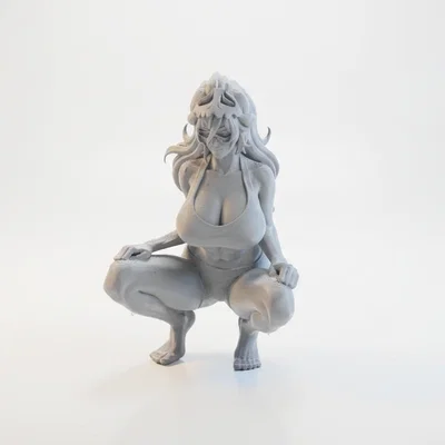 Mô hình tượng nữ ngồi xổm 3D Printable (Lady Squatting)