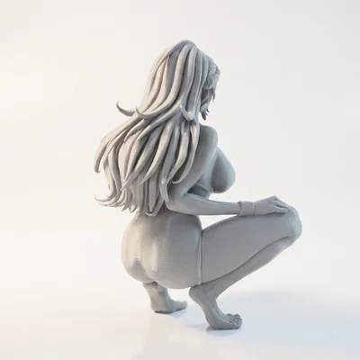 Mô hình tượng nữ ngồi xổm 3D Printable (Lady Squatting)