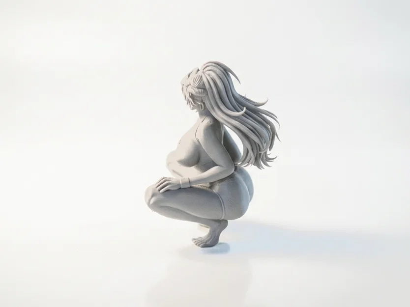 Mô hình tượng nữ ngồi xổm 3D Printable (Lady Squatting) - Image 4