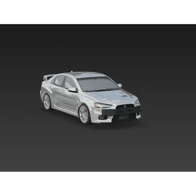 Mô hình 3D xe Mitsubishi Lancer Evolution X in 3D cực chất