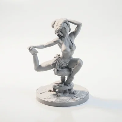 Mô hình 3D cô gái vươn vai trên ghế văn phòng - Tượng trang trí bàn làm việc