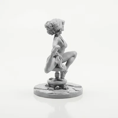 Mô hình 3D cô gái vươn vai trên ghế văn phòng - Tượng trang trí bàn làm việc