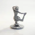Mô hình 3D cô gái vươn vai trên ghế văn phòng - Tượng trang trí bàn làm việc - Thumbnail 3