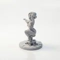Mô hình 3D cô gái vươn vai trên ghế văn phòng - Tượng trang trí bàn làm việc - Thumbnail 4