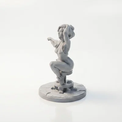Mô hình 3D cô gái vươn vai trên ghế văn phòng - Tượng trang trí bàn làm việc