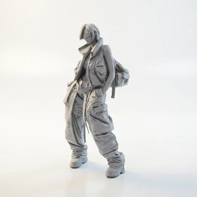 Mô hình tượng cô gái thời trang với túi xách - In 3D STL