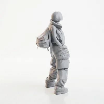 Mô hình tượng cô gái thời trang với túi xách - In 3D STL