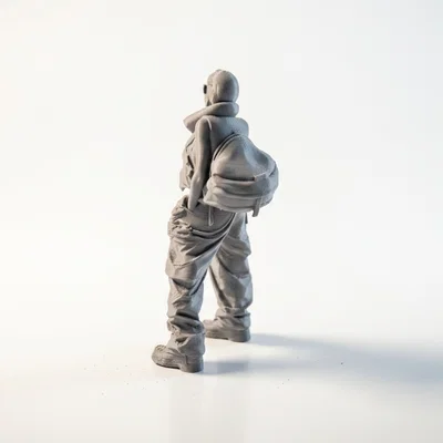 Mô hình tượng cô gái thời trang với túi xách - In 3D STL