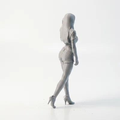 Mô hình 3D nữ nhân vật mặc áo xinh xắn - Lady With Cute Shirt Female Figure