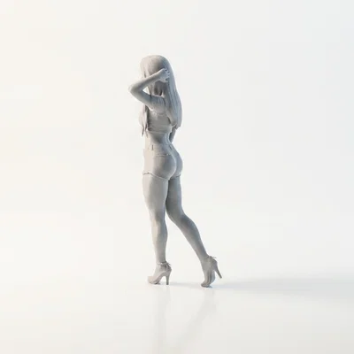 Mô hình 3D nữ nhân vật mặc áo xinh xắn - Lady With Cute Shirt Female Figure