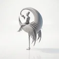 Mô hình 3D Lady With Heron - Tượng người phụ nữ bên chim diệc tinh tế - Thumbnail 1