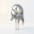 Mô hình 3D Lady With Heron - Tượng người phụ nữ bên chim diệc tinh tế - Thumbnail 2