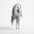 Mô hình 3D Lady With Heron - Tượng người phụ nữ bên chim diệc tinh tế - Thumbnail 4